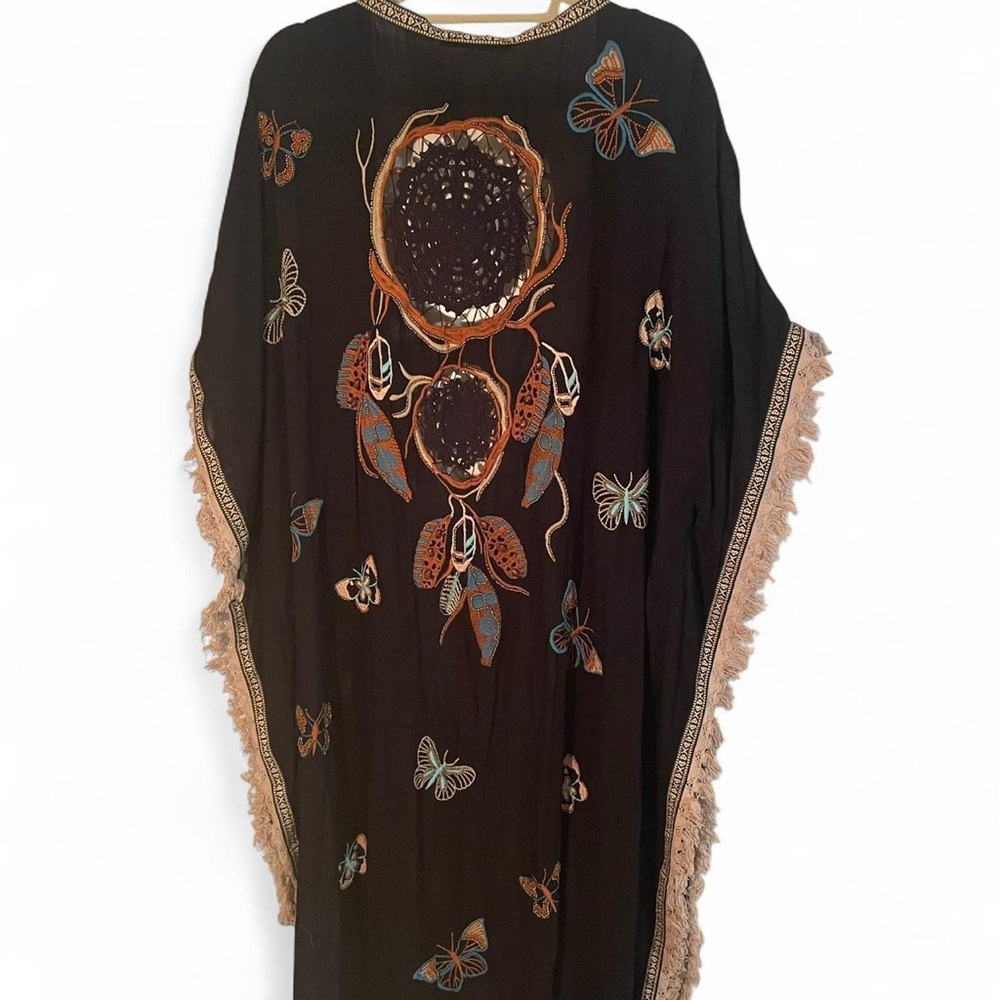 Elegant Black Butterfly Kimono